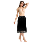Trifolium Women's Anti-Cling Half Slip Lace Underskirt - Elastic Waist & Silhouette Support