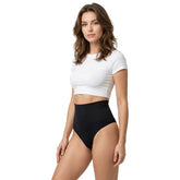 Trifolium High-Waisted Shapewear Thong: Double-Layer Tummy Control & Breathable Stretch