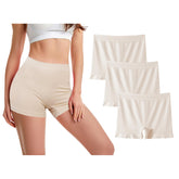 Trifolium 3 packs Women's Seamless High Waist Boxer Shorts: Breathable Nylon Microfiber, Full Coverage Underwear with Cotton Crotch - Ideal for Dress Chafing Prevention