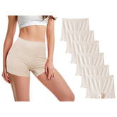 Trifolium 6 packs Women's Seamless High Waist Boxer Shorts: Breathable Nylon Microfiber, Full Coverage Underwear with Cotton Crotch - Ideal for Dress Chafing Prevention