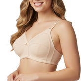 Trifolium Women’s Wire-Free Full-Coverage Jacquard Bra, No Padding, Total Support, Wide Adjustable Straps