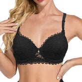 Women's Push Up Sexy Lace Bra Lift Up Underwire Padded V-Neck Comfy Bralette