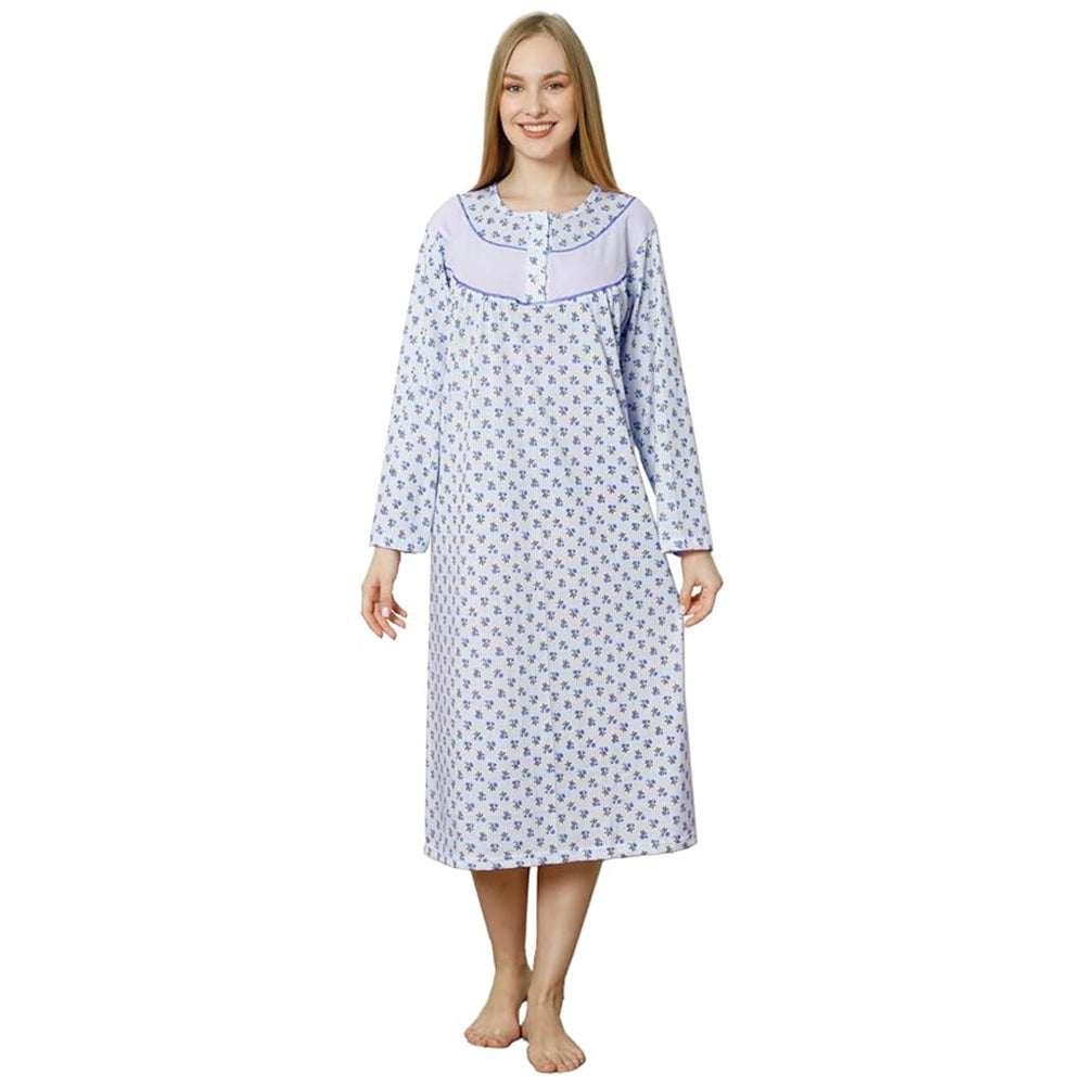 Trifolium Women Short/Long Sleeve Button Up 100% Turkish Cotton Nightd Trifolium Women Short/Long Sleeve Button Up 100% Turkish Cotton Nightd
