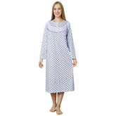 Trifolium Women Short/Long Sleeve Button Up 100% Turkish Cotton Nightdress Floral Trim Nightie