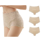 Trifolium 3 Pack Womens Lace Panties Sexy Hipster High Waisted See-Through Lingerie Shorts