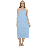 Trifolium Women Sleevless NightWear 100% Cotton Long Ladies Floral Print Nightdress