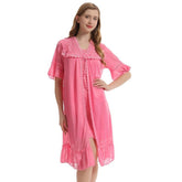 Trifolium Vintage-Inspired Sheer Negligee Set with Lace and Embroidered Detailing