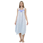 Trifolium Women Sleevless NightWear 100% Cotton Long Ladies Floral Print Nightdress