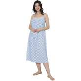 Trifolium Women Sleevless NightWear 100% Cotton Long Ladies Floral Print Nightdress