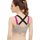 Trifolium Women's Fashion Sports Bra Seamless Padded Yoga Gym Running Activewear Top Cross Back