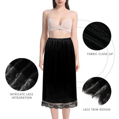 Ladies Underskirt Petticoat Half Slip with Elegant Lace | Trifolium
