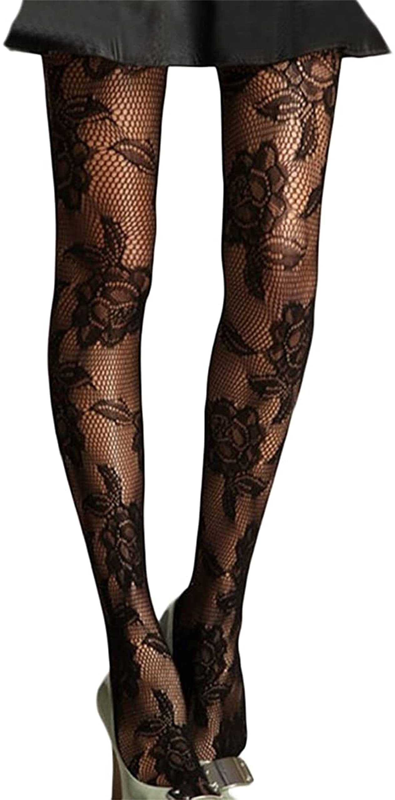 Trifolium Womens Black Pattern Fishnet Tights Patterned Ladies Pantyhouse Hosiery