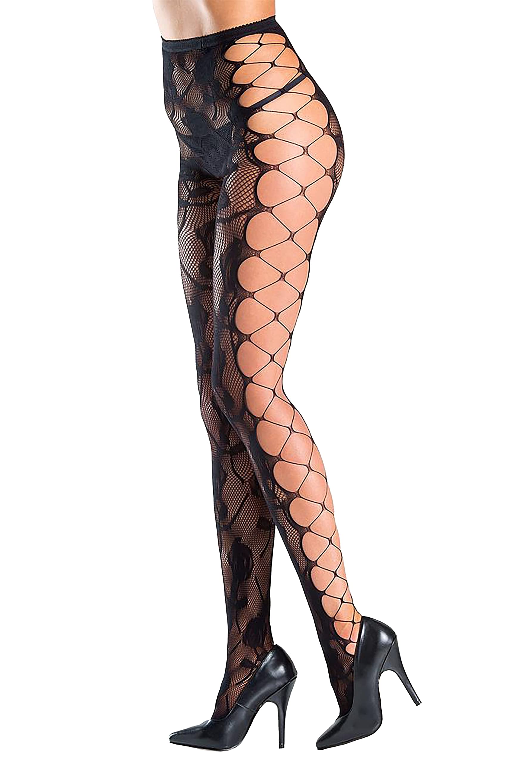 Trifolium Womens Black Pattern Fishnet Tights Patterned Ladies Pantyhouse Hosiery