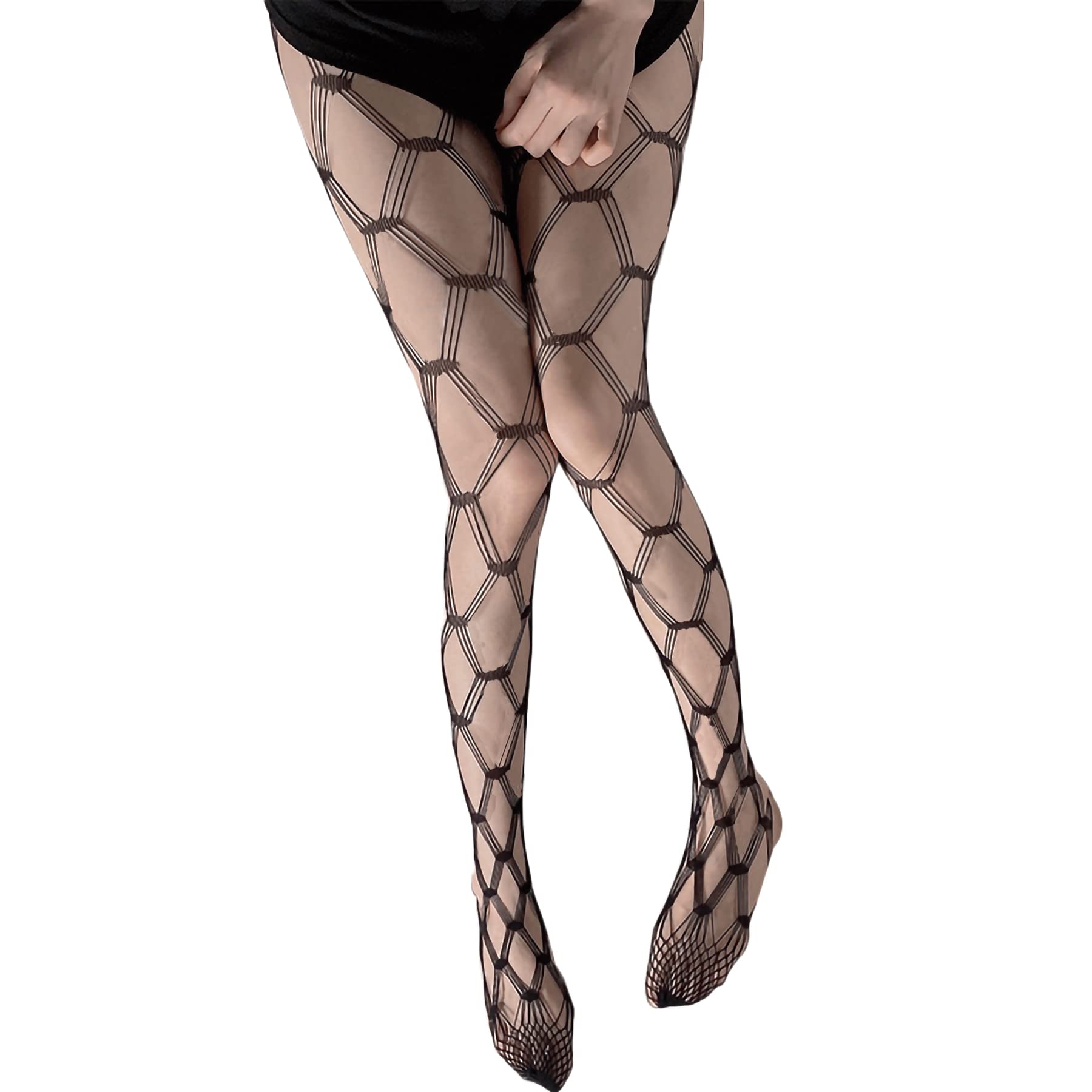 Trifolium Womens Black Pattern Fishnet Tights Patterned Ladies Pantyhouse Hosiery