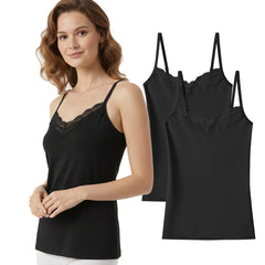 Trifolium Chic Lace Trim Camisole - Women's V-Neck Slim-Fit Tank Top for Comfort & Style