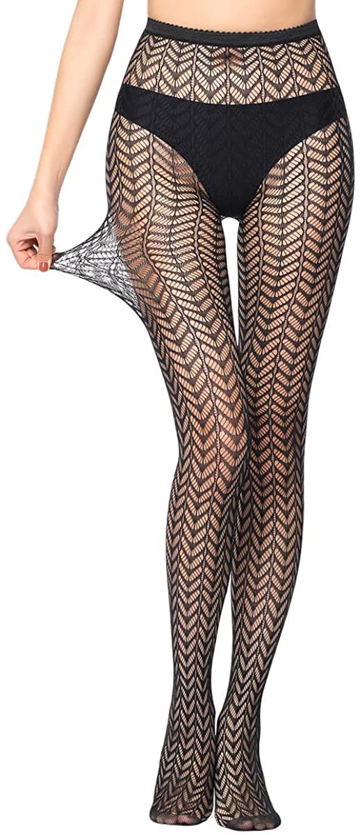 Trifolium Womens Black Pattern Fishnet Tights Patterned Ladies Pantyhouse Hosiery