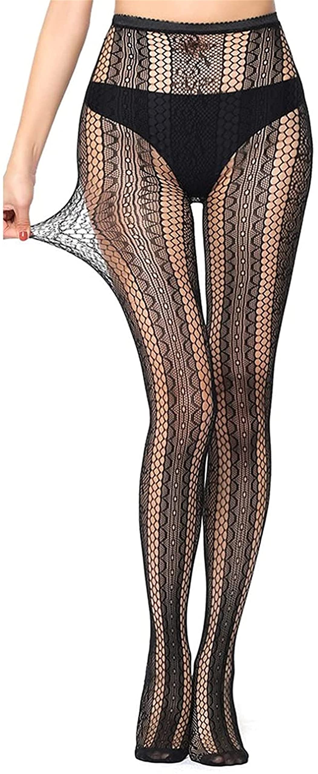 Trifolium Womens Black Pattern Fishnet Tights Patterned Ladies Pantyhouse Hosiery