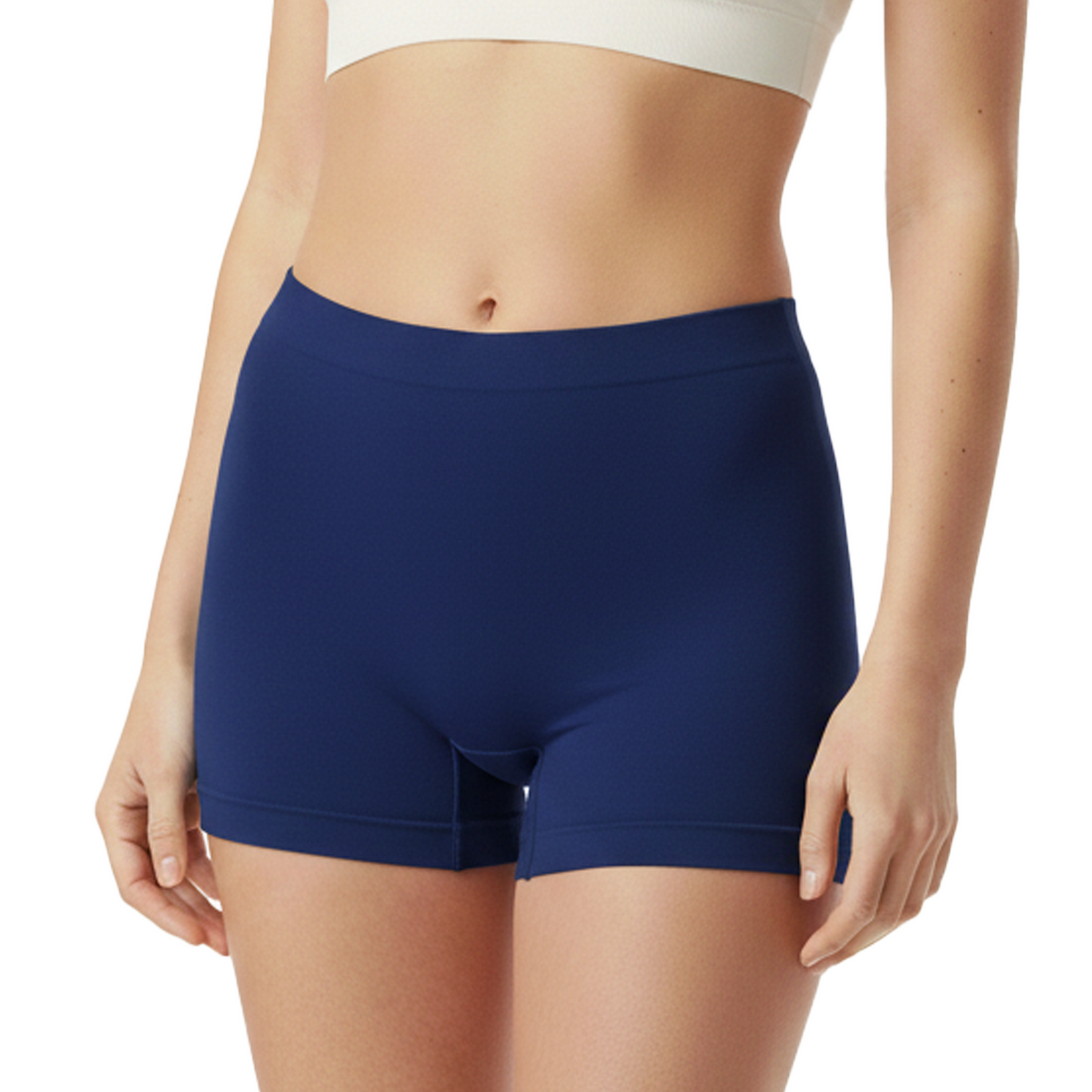 Trifolium 1 pack Women's Seamless High Waist Boxer Shorts: Breathable Nylon Microfiber, Full Coverage Underwear with Cotton Crotch - Ideal for Dress Chafing Prevention