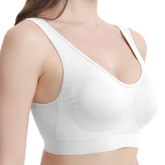 TRIFOLIUM V-Neck Seamless Wireless Bra for Women | Wide Strap Ultra-Soft Comfort Bralette for Everyday Lounge, Sleep & Yoga