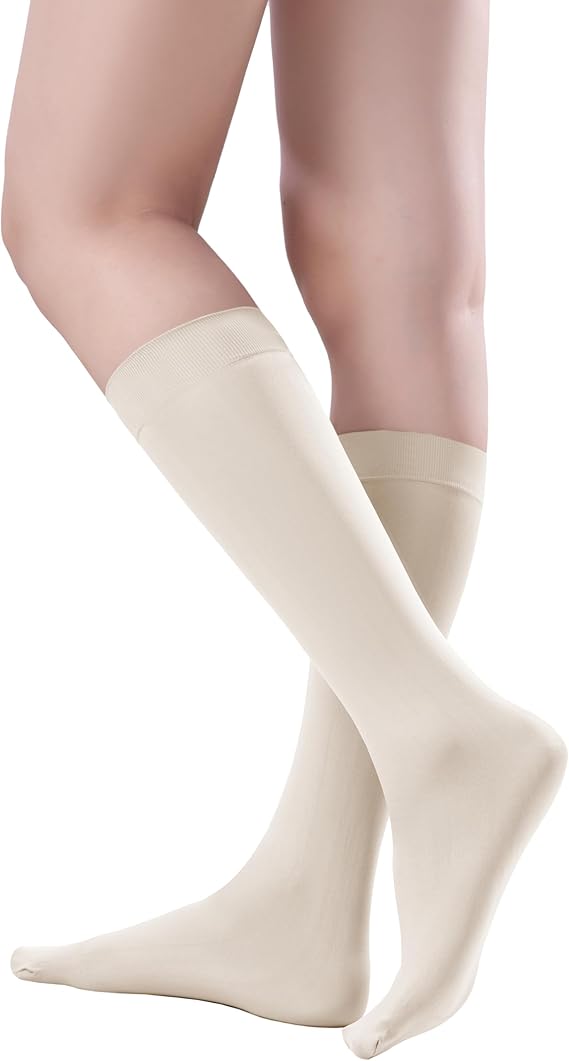 Trifolium Multiple Pack Women's 80 Denier Nylon Knee High Pop Socks with Comfort Top