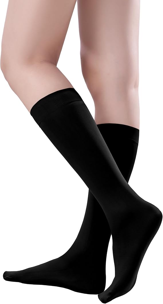 Trifolium Multiple Pack Women's 80 Denier Nylon Knee High Pop Socks with Comfort Top