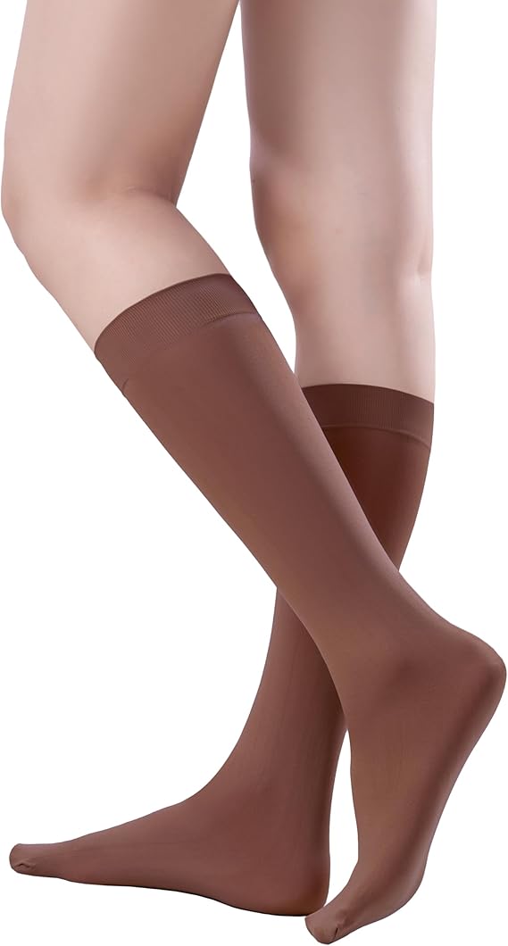 Trifolium Multiple Pack Women's 80 Denier Nylon Knee High Pop Socks with Comfort Top