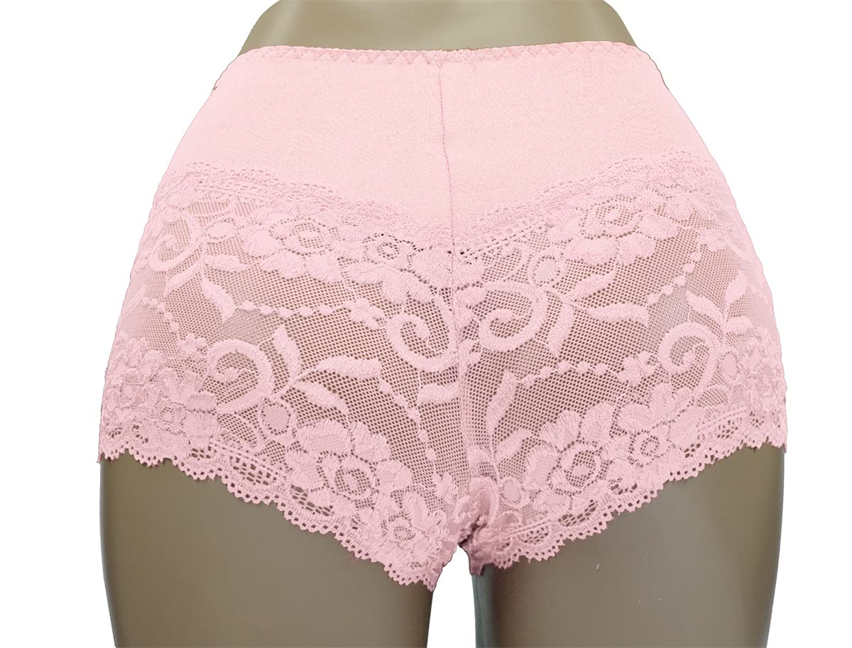 Trifolium Ladies Sexy Lace Panties Short Pants Lingerie French Knicker Large Stretch Beige UK 8-10 Factory Label XL (3030-XL-BG)