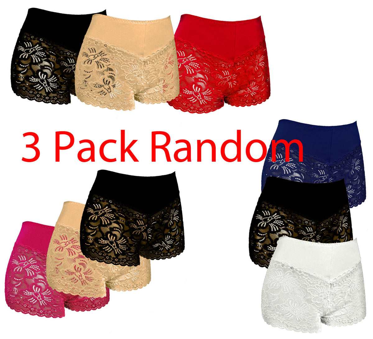 Trifolium High Waist French Knickers Floral Lace Panties Stretchy Sheer Underpants