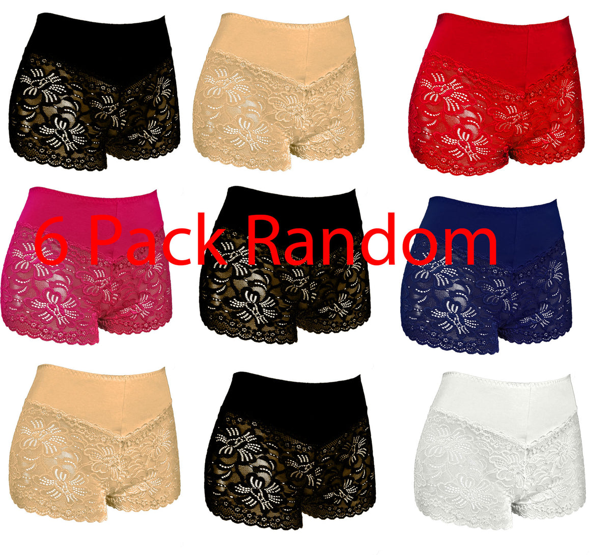 Trifolium High Waist French Knickers Floral Lace Panties Stretchy Sheer Underpants
