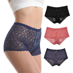 Floral Lace High Waist Panties Stretchy & Sheer | Trifolium
