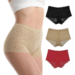Floral Lace High Waist Panties Stretchy & Sheer | Trifolium