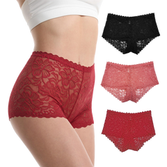 Floral Lace High Waist Panties Stretchy & Sheer | Trifolium