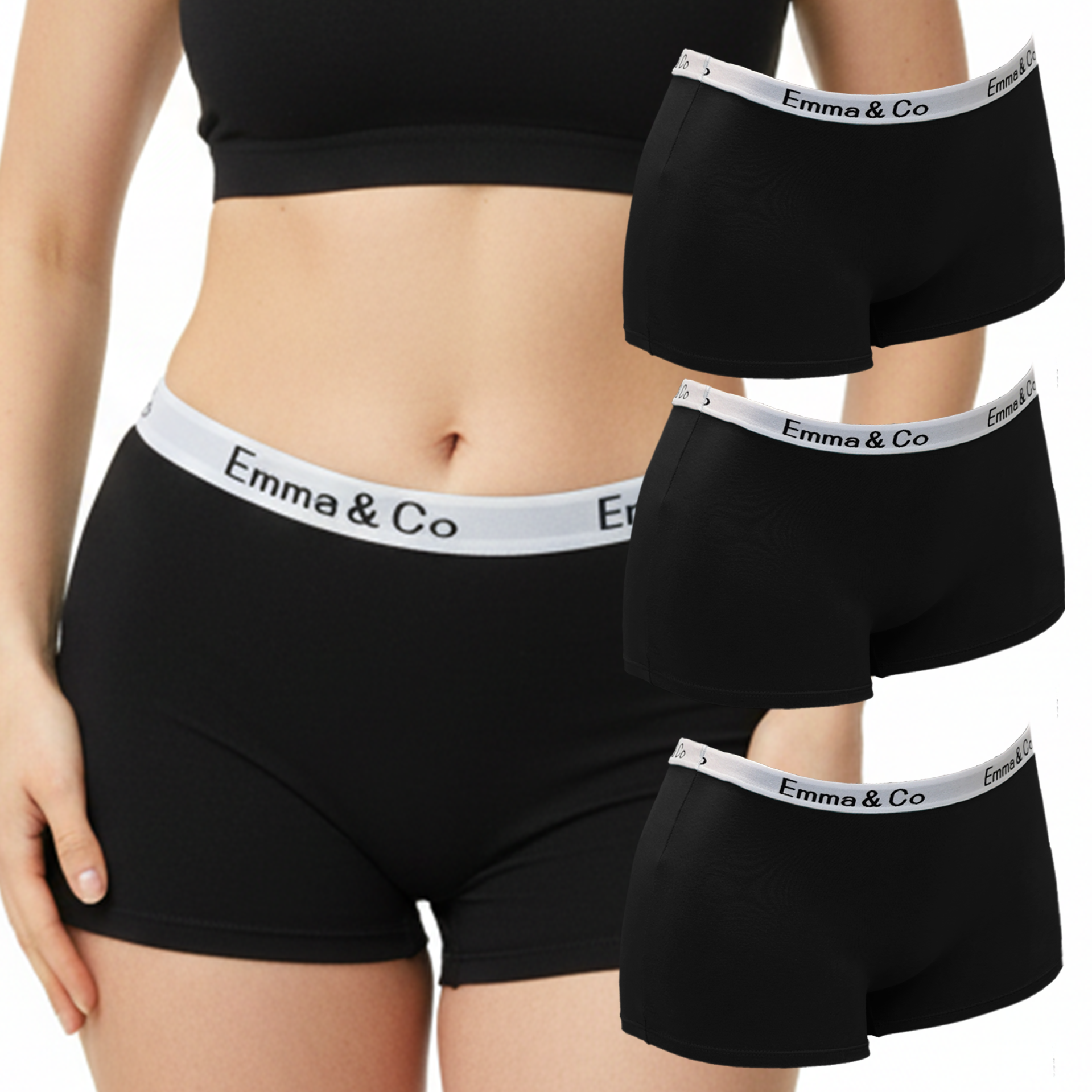 Trifolium Ladies Cotton Hipster Girls Boyshorts Boxer Plain Block Colours Underwear Short