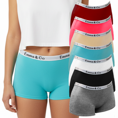 Trifolium Ladies Cotton Hipster Girls Boyshorts Boxer Plain Block Colours Underwear Short