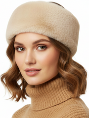 TRIFOLIUM Women’s Grey Faux Fur Headband – Fluffy Fleece Lined Winter Ear Warmer, One Size Warm Head Wrap for Cold Weather