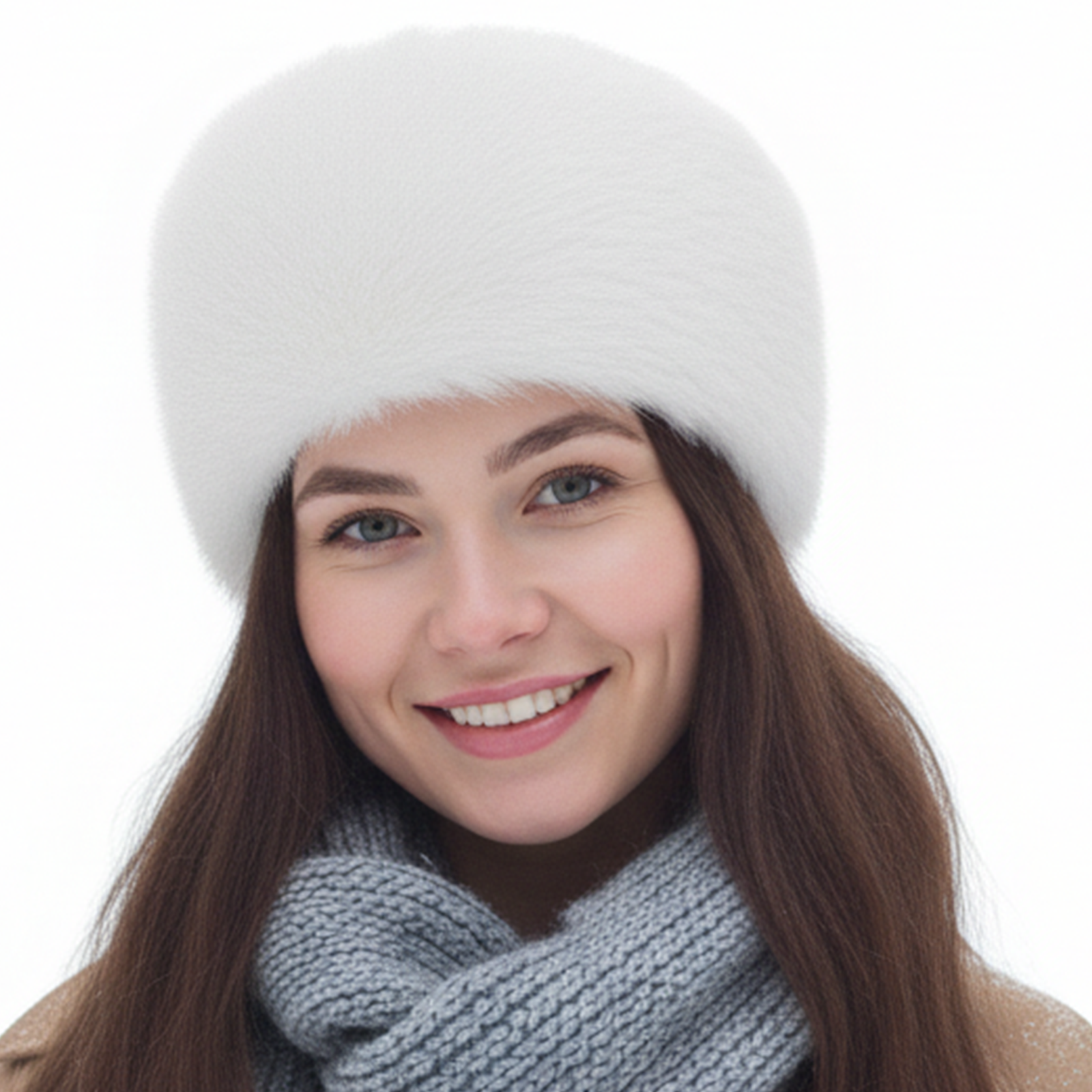 TRIFOLIUM Women’s Grey Faux Fur Headband – Fluffy Fleece Lined Winter Ear Warmer, One Size Warm Head Wrap for Cold Weather