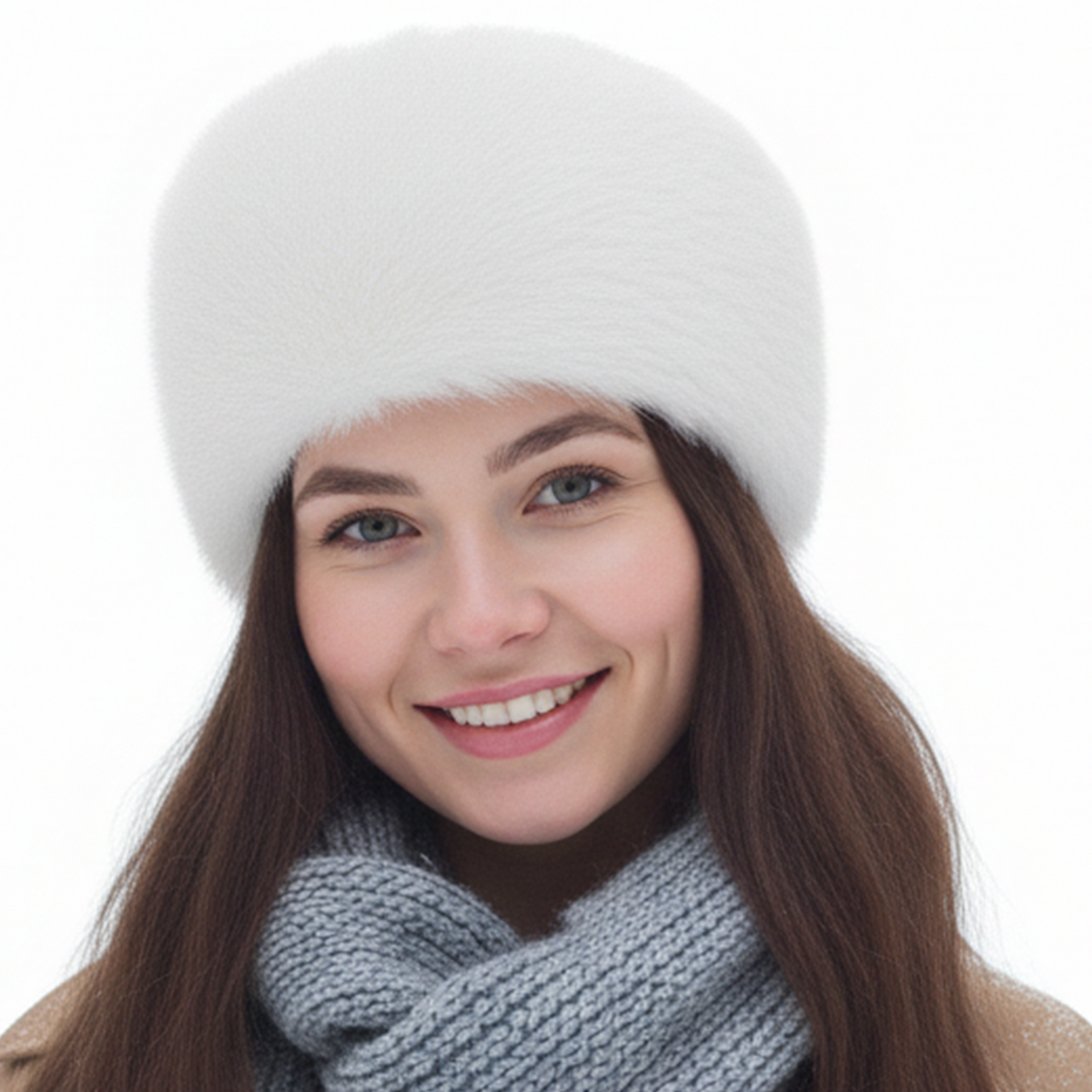 TRIFOLIUM Women’s Grey Faux Fur Headband – Fluffy Fleece Lined Winter Ear Warmer, One Size Warm Head Wrap for Cold Weather