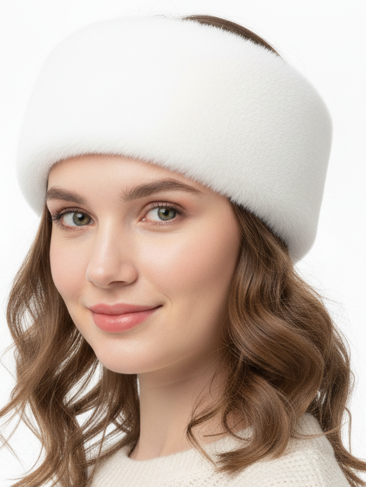 TRIFOLIUM Women’s Grey Faux Fur Headband – Fluffy Fleece Lined Winter Ear Warmer, One Size Warm Head Wrap for Cold Weather