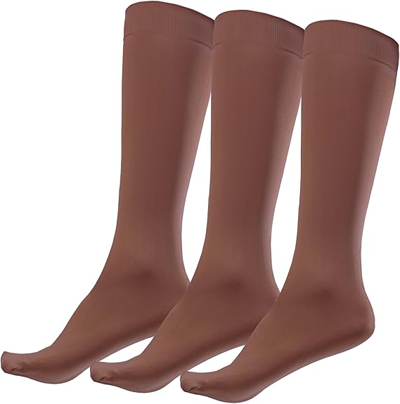 Trifolium Multiple Pack Women's 80 Denier Nylon Knee High Pop Socks with Comfort Top