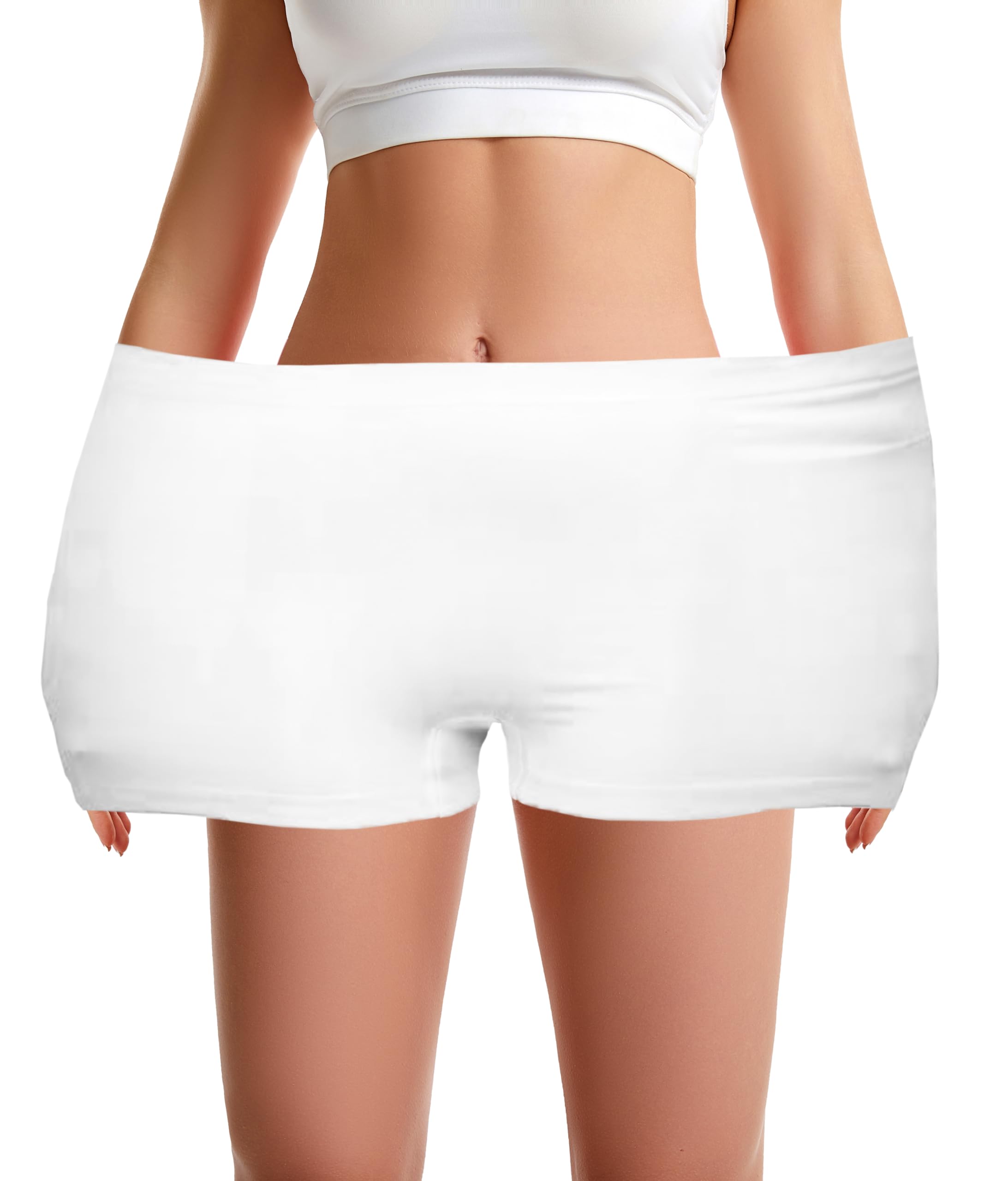 Trifolium Women's Seamless High Waist Boxer Shorts 1 Pack Ivory Factory Label XS UK 6-8 (2628-XS-BG-1P)