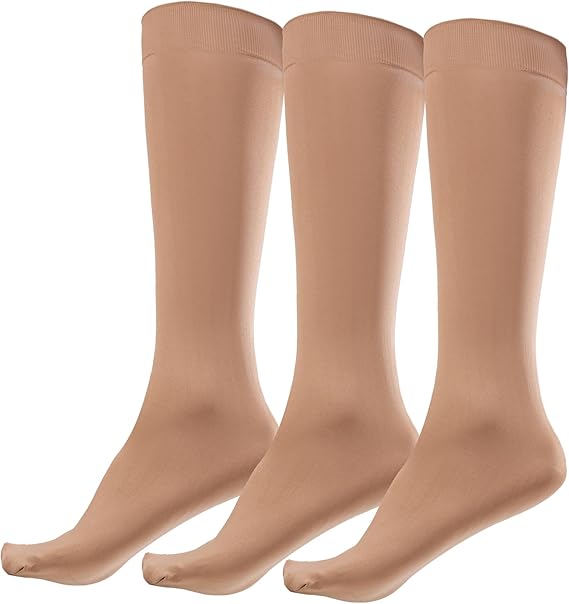 Trifolium Multiple Pack Women's 80 Denier Nylon Knee High Pop Socks with Comfort Top