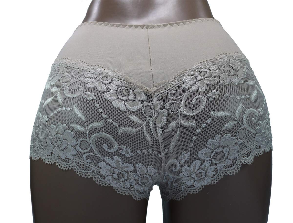 Trifolium Ladies Sexy Lace Panties Short Pants Lingerie French Knicker Large Stretch Beige UK 8-10 Factory Label XL (3030-XL-BG)