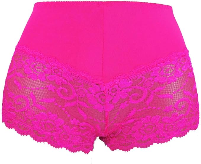 Trifolium Waist 1 Pack High Waist French Knickers Floral Lace Panties Stretchy Sheer Underpants