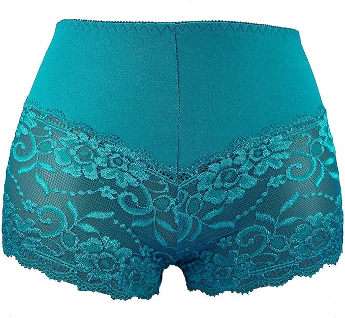 Trifolium Waist 1 Pack High Waist French Knickers Floral Lace Panties Stretchy Sheer Underpants