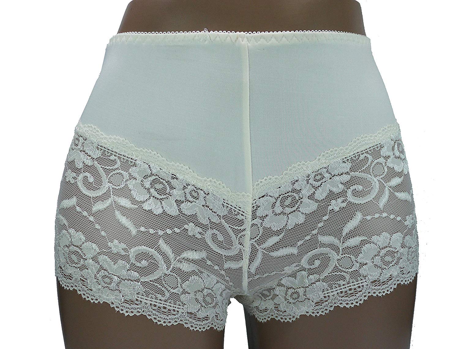 Trifolium Ladies Sexy Lace Panties Short Pants Lingerie French Knicker Large Stretch Beige UK 8-10 Factory Label XL (3030-XL-BG)