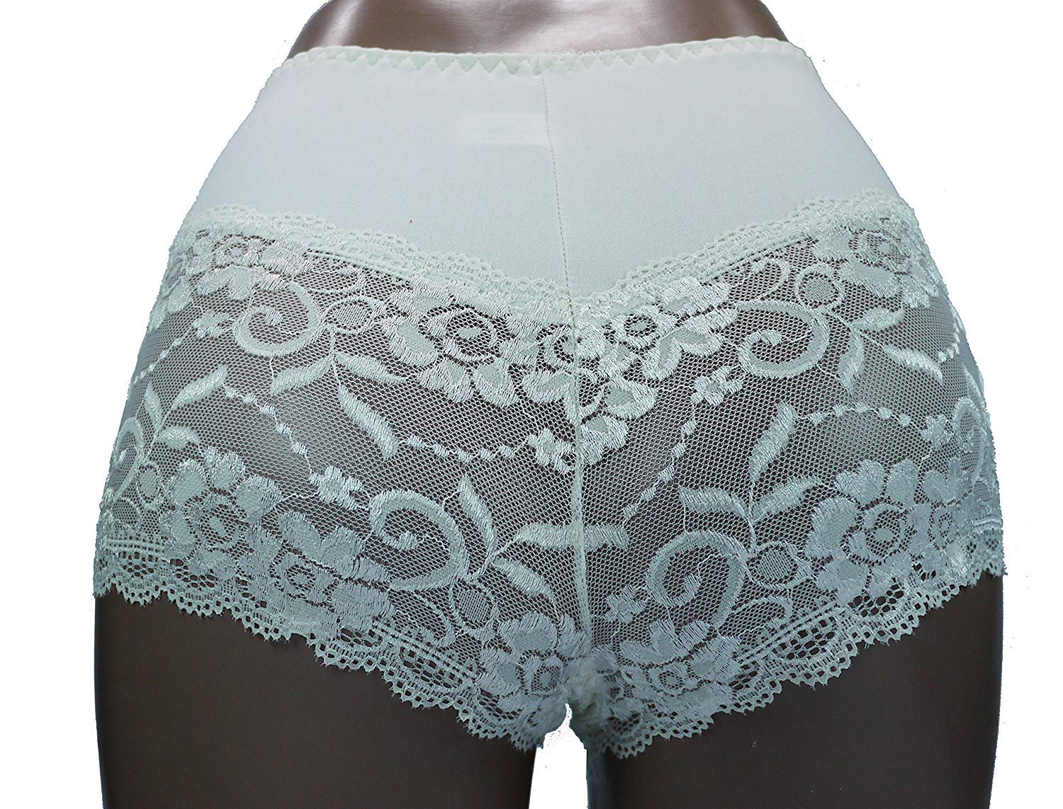 Trifolium Ladies Sexy Lace Panties Short Pants Lingerie French Knicker Large Stretch Beige UK 8-10 Factory Label XL (3030-XL-BG)