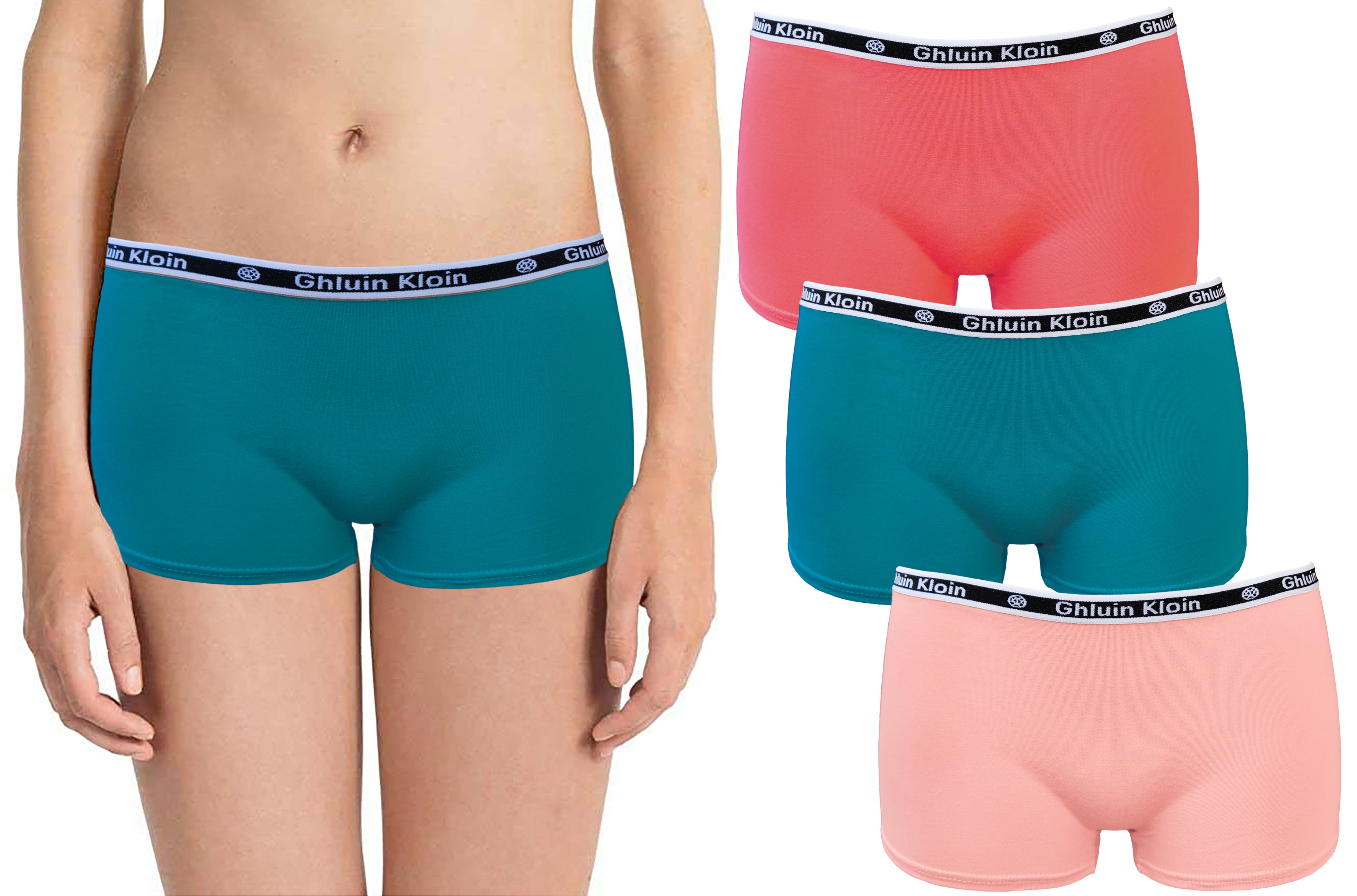 Trifolium Women's Boxer Shorts Girl's Cotton Boyshorts Comfortable Underwear MULTIPACK