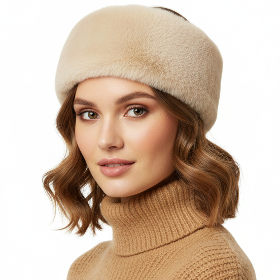 TRIFOLIUM Women’s Grey Faux Fur Headband – Fluffy Fleece Lined Winter Ear Warmer, One Size Warm Head Wrap for Cold Weather