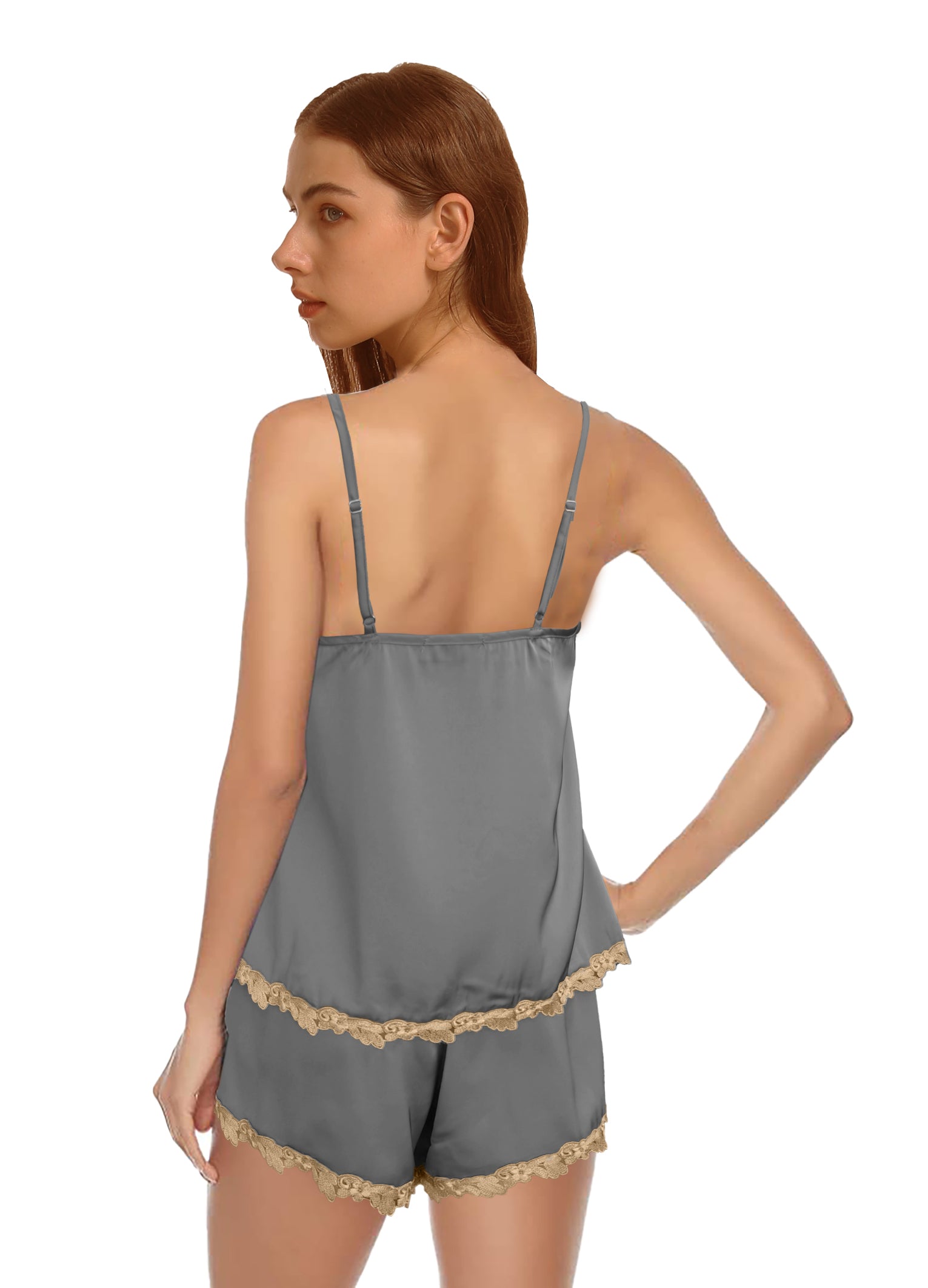 Elegant V-Neck Lace Chemise & Shorts Set | Trifolium