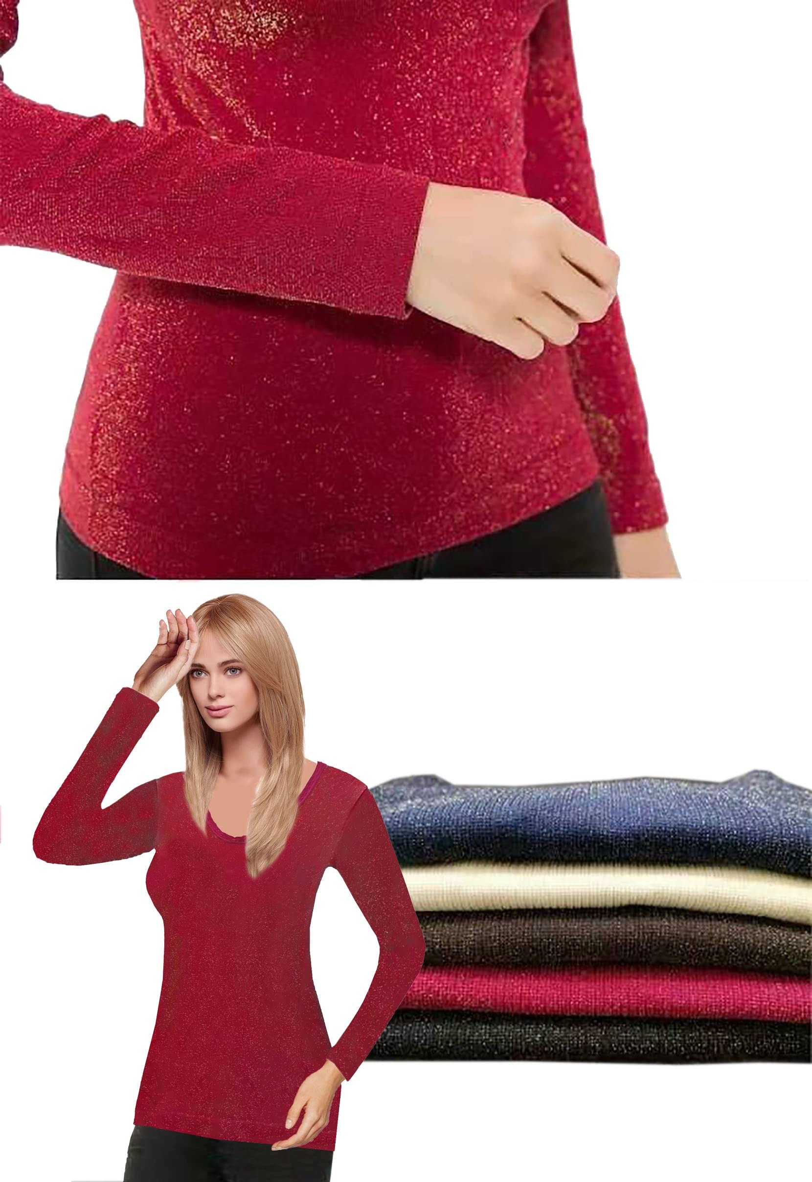 Warm Thermal Long Sleeve Lace Trim Base Layer Top | Trifolium